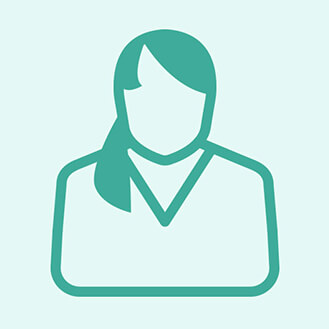 Paola Karaivanova Stilisiertes grünes Person-Symbol mit Silhouette eines Kopfes und Schultern auf hellgrünem Hintergrund